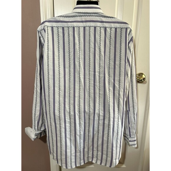 Robert Graham Flip Cuff Multicolor Striped Long Sleeve Button Shirt Mens XL - Picture 5 of 10